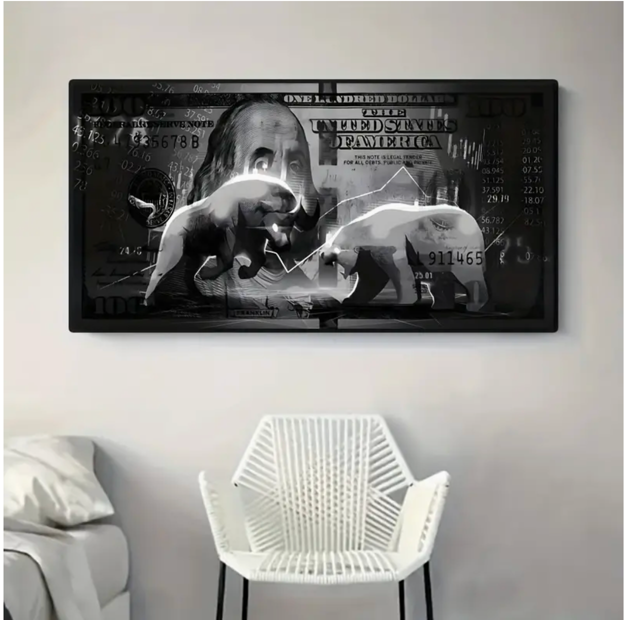 Pre Sale Wall Art Large Charging Bull Bear Canvas Art